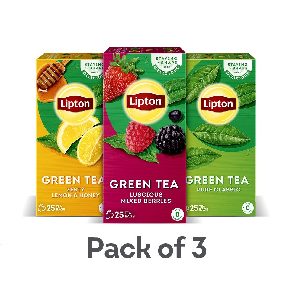 Lipton Green Tea (Pack of 3) - Berries, Lemon and Honey