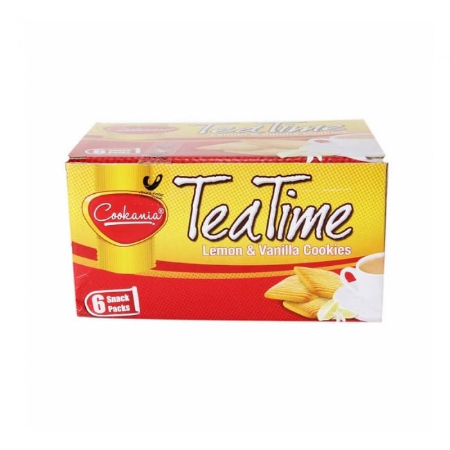 Cookania Tea Time Lemon  Vanilla Biscuits Snack Pack 6X18