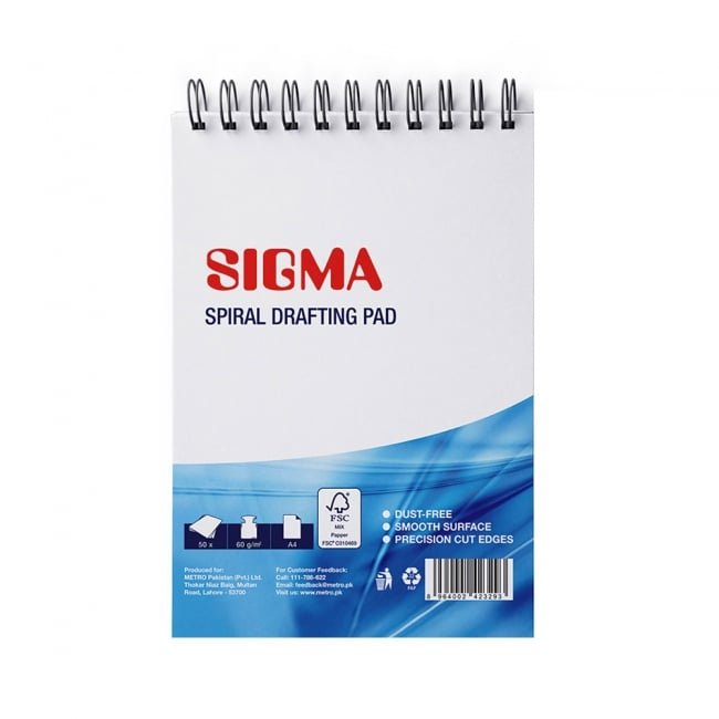 Sigma A4 Spiral Pad 100 Pages