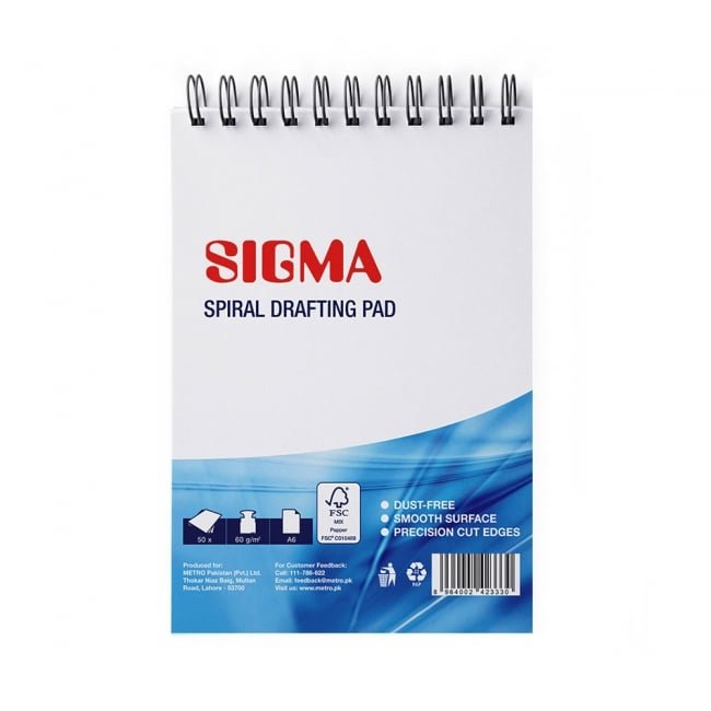 Sigma A6 Spiral Pad 100 Pages