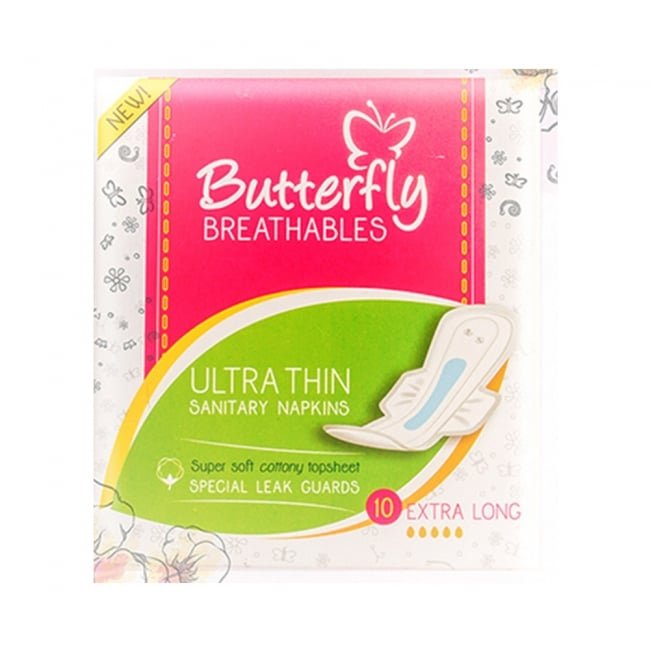 Butterfly Ultra Thin Cottony Sanitary Pads Extra Long 10Pcs