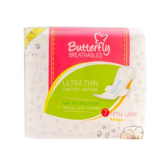 Butterfly Ultra Thin Cottony Sanitary Pads Extra Long 7Pcs