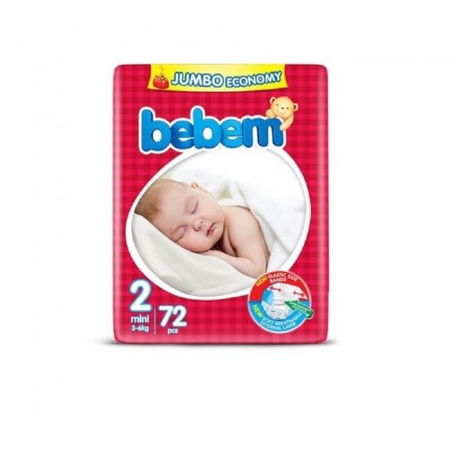 Bebem Jumbo Pack Mini 2 (3-6Kg) 72 Pcs