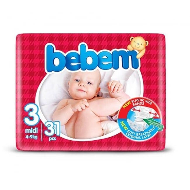 Bebem Twin Pack Midi 3 (4-9kg) 31 pcs