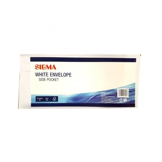 Sigma Envelopes White - 9 X 4 50 Pieces