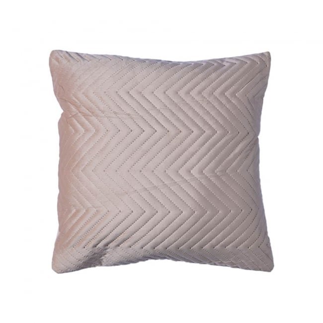 Velvet Quilted Patterned Cushion Beige