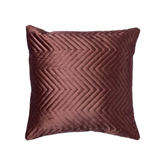 Velvet Quilted Patterned Cushion Brown