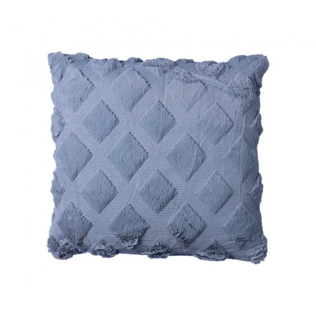 3D Diamond Fur Plush Cushion Zinc