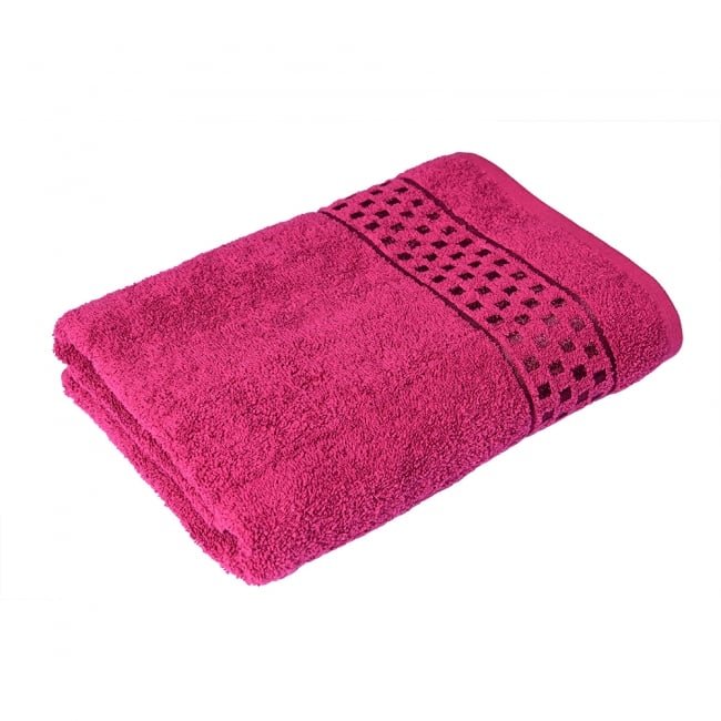 Tarrington House Box Border Bath Sheet Maroon