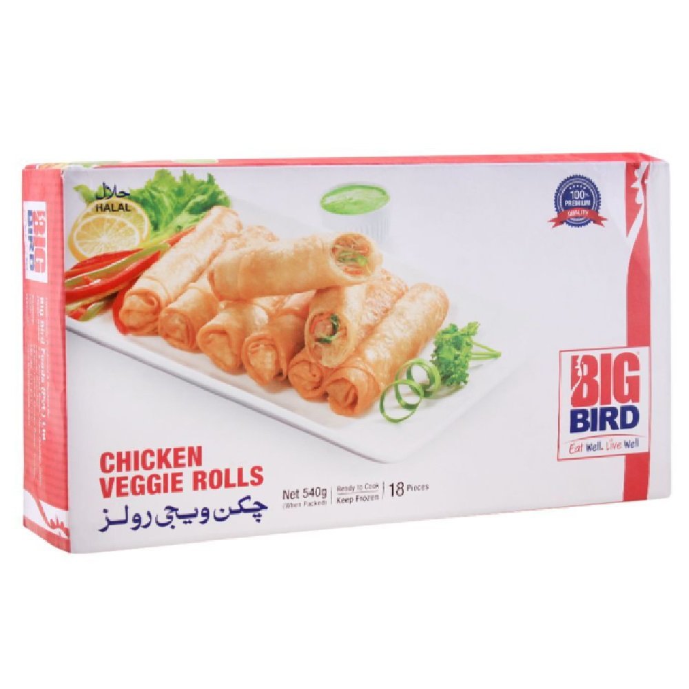 Big Bird Chicken Veggie Rolls 18 Pieces 540g