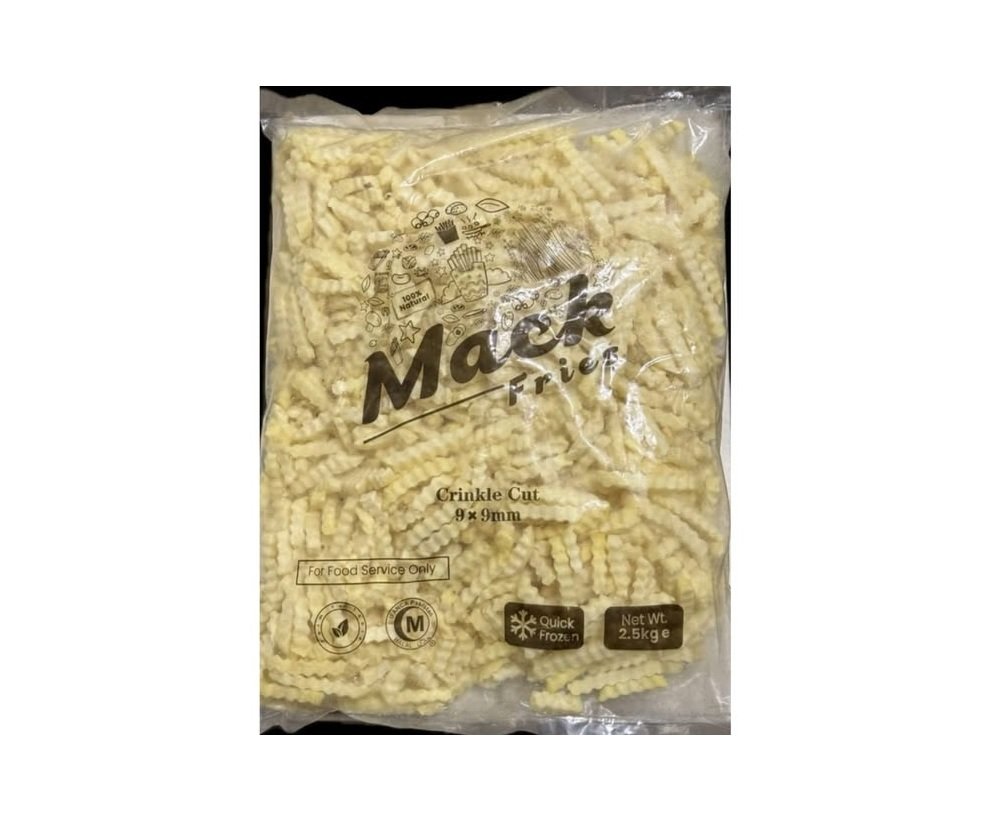 Mack Crinkle Cut Fries 9X9MM 2.5KG